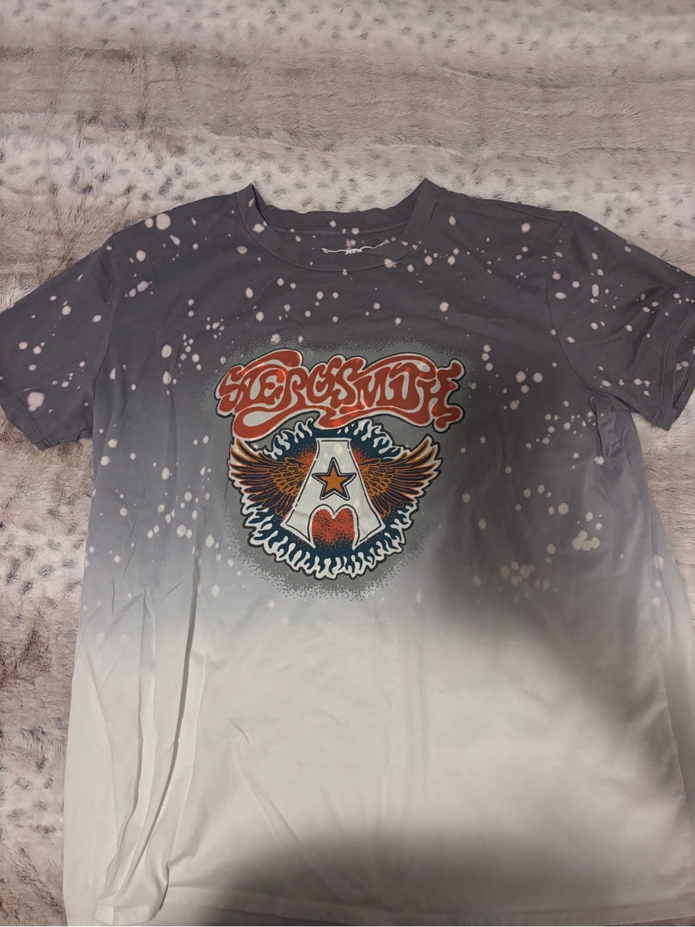 Grey-White Ombre Aerosmith Graphic Tee